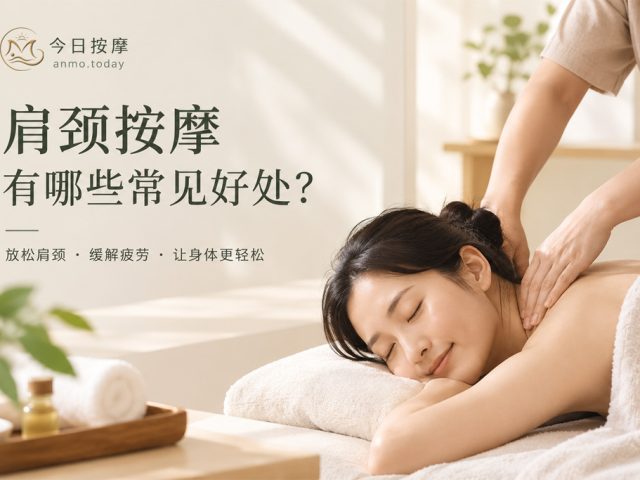 女性接受肩颈按摩，在舒适放松的环境中享受按摩体验
